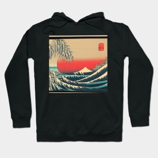 The Majestic Wave at Sunset - A Breathtaking Ukiyo-e Painting Hoodie